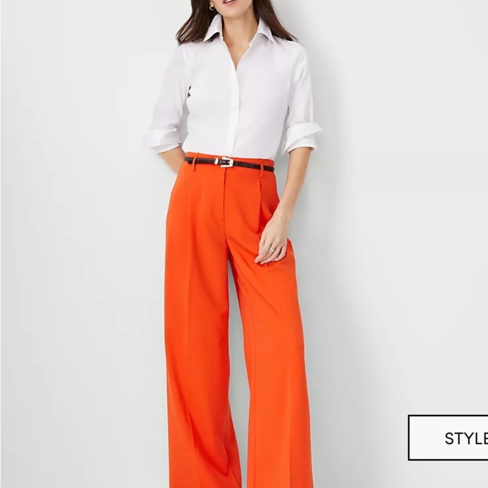 Orange Wide-Leg Pants